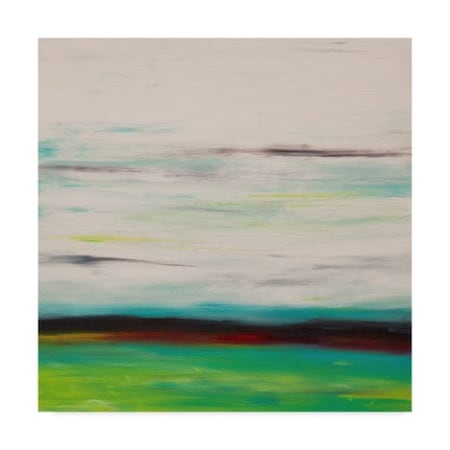 Hilary Winfield 'Sunrise Green White' Canvas Art,24x24